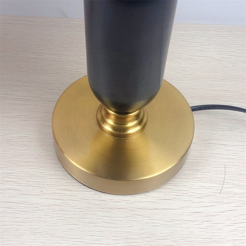 French pleated shade table lamp, detail view
