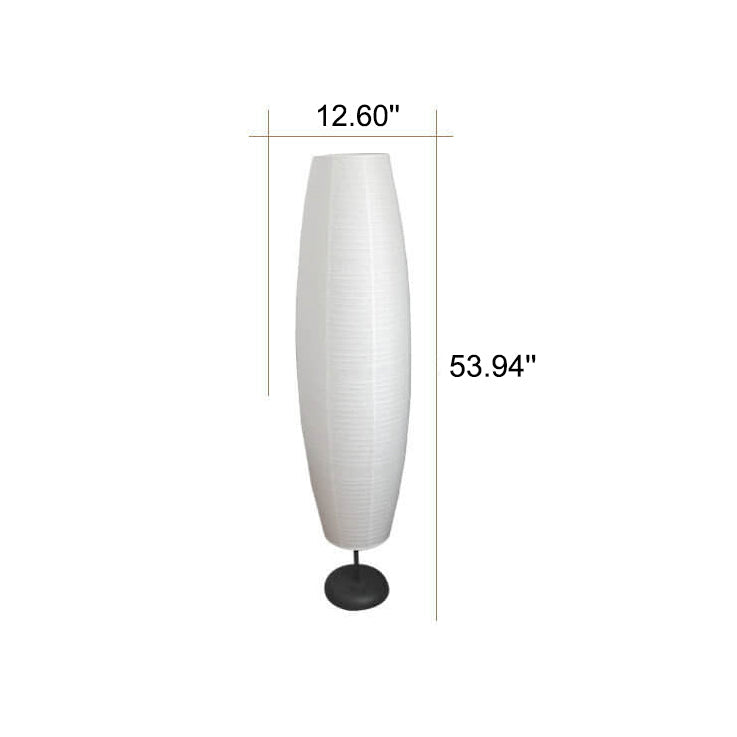 Rice paper column floor lamp, detail view