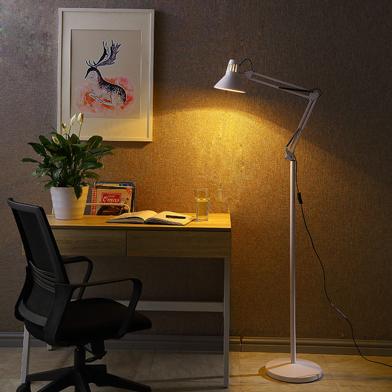 Scandinavian swivel arm floor lamp, detail view