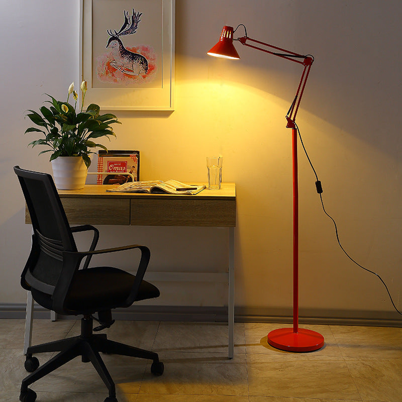 Scandinavian swivel arm floor lamp, detail view