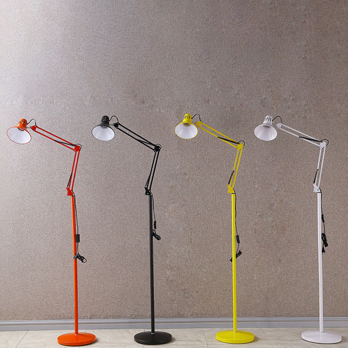 Scandinavian swivel arm floor lamp, detail view