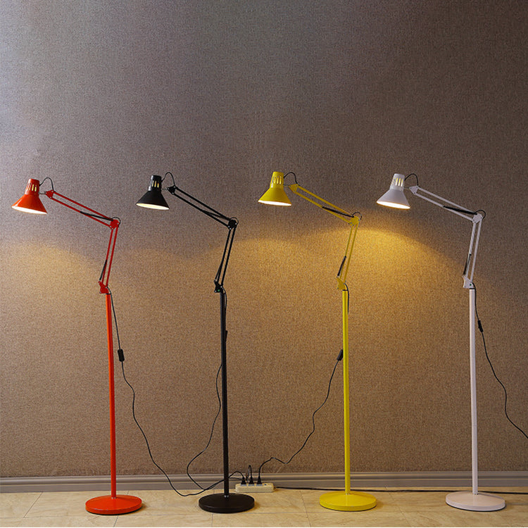 Scandinavian swivel arm floor lamp, detail view