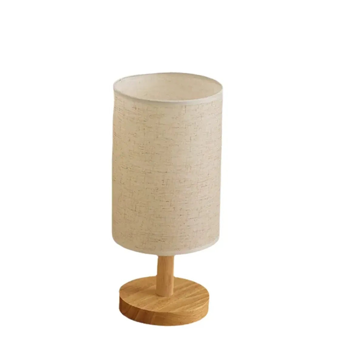 Bamboo base table lamp with fabric shade, detail view